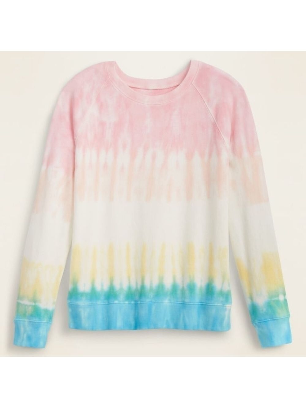 XL • Old Navy • Vintage Crewneck Lightweight Dip Dyed Rainbow Tie Dye Sweater